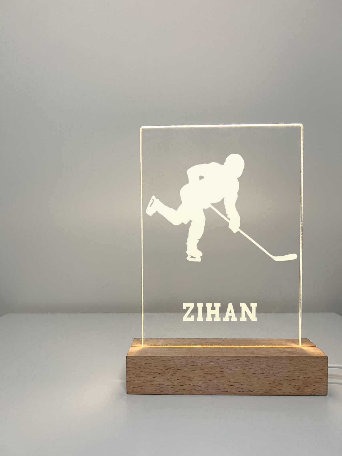 Personalized LED Light Up Desk Lamp Stand Hockey Athlete NHL