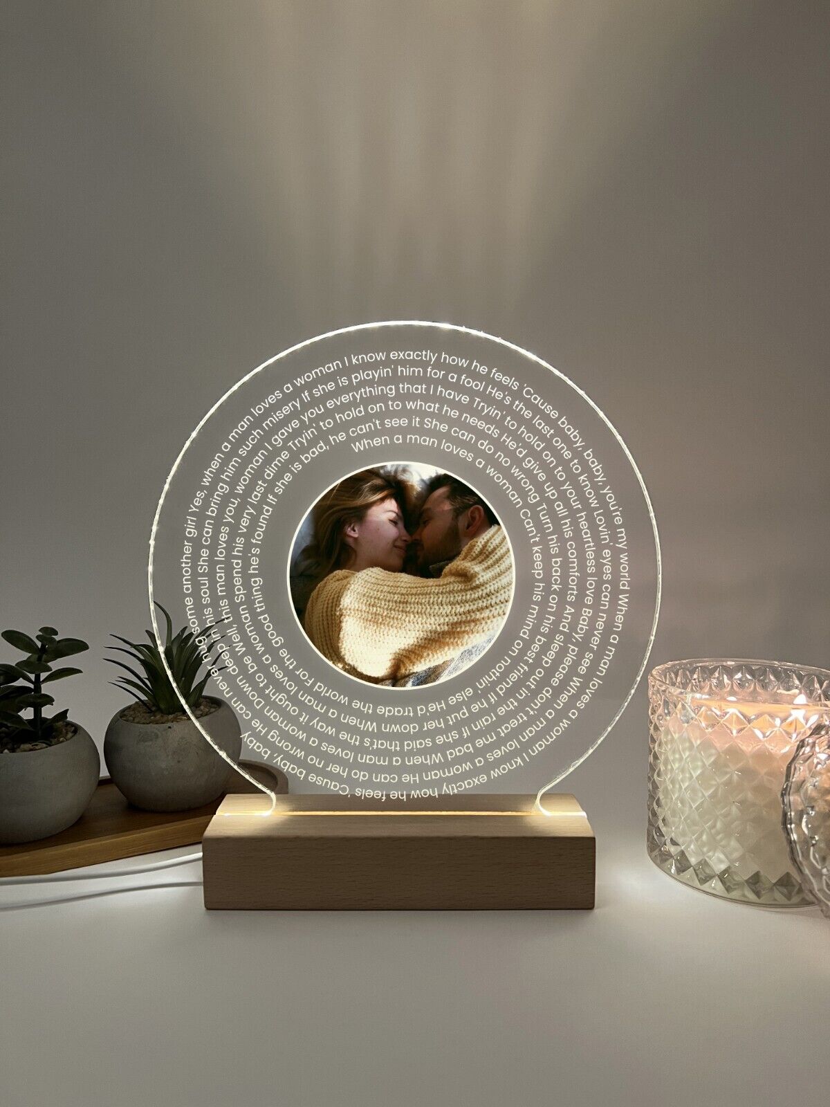 Personalized LED Light Up Vinyl Lyrics Couple Anniversary Wedding Holiday Gift