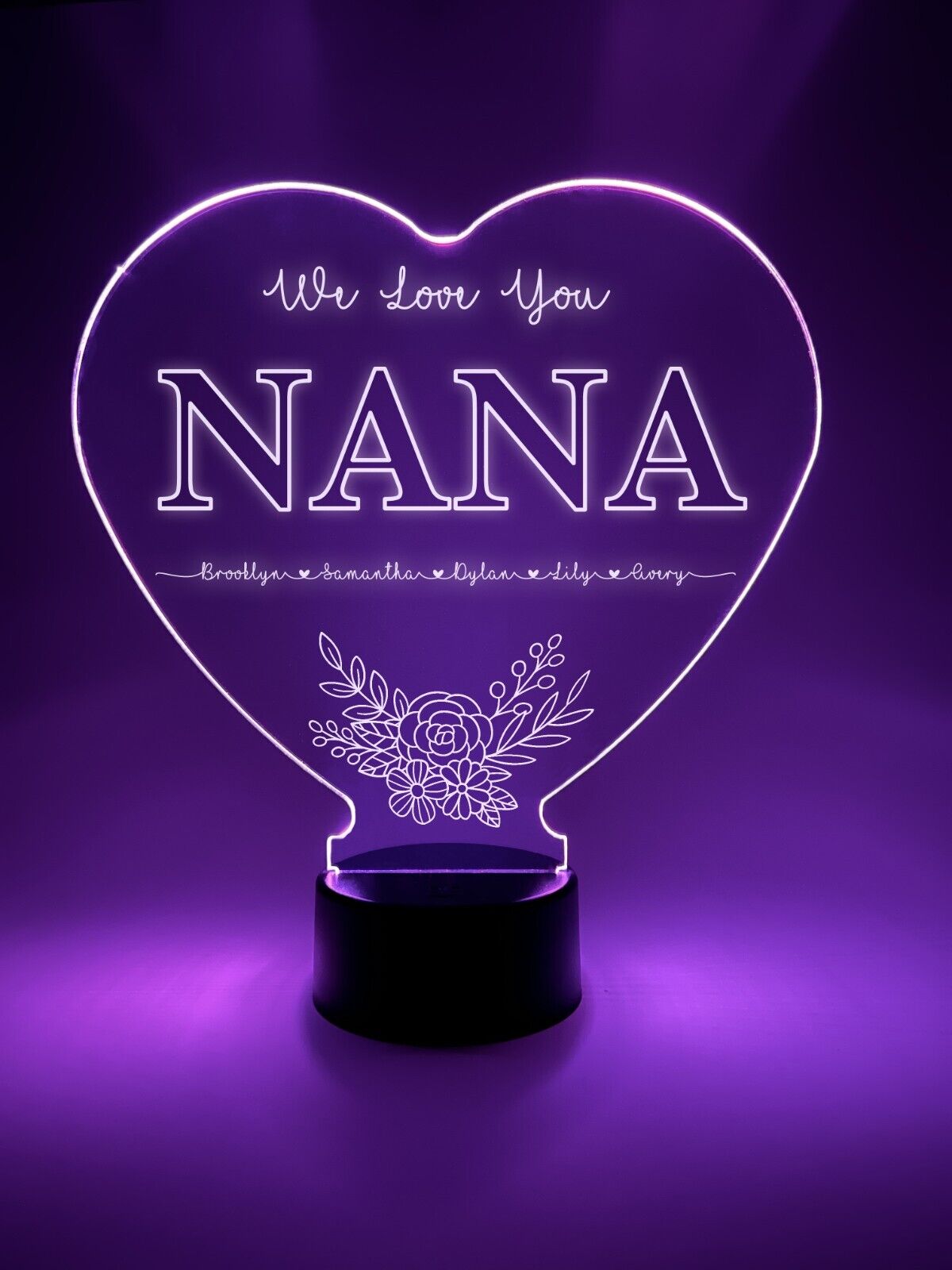 Personalized Memorial Sympathy In Loving Memory Mom DAD LED 16 color light stand