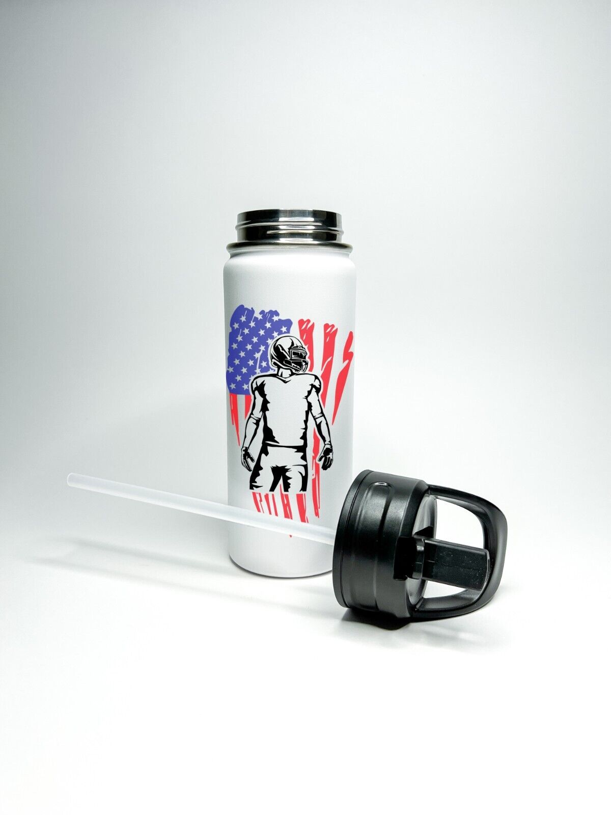Personalized Insulated Stainless Steel USA Football Team  18/32oz Water Bottle