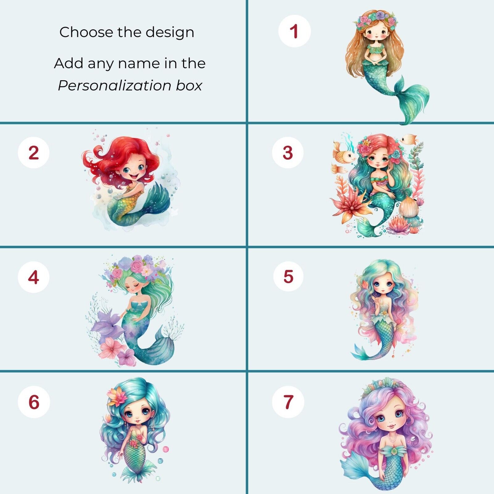 Personalized LED 16 Color Light Up Mermaid Magical Princess Girls Gift