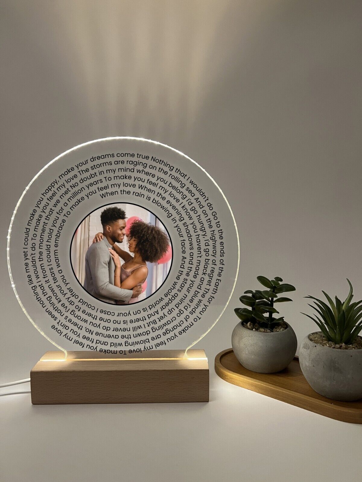 Personalized LED Light Up Vinyl Lyrics Couple Anniversary Wedding Holiday Gift