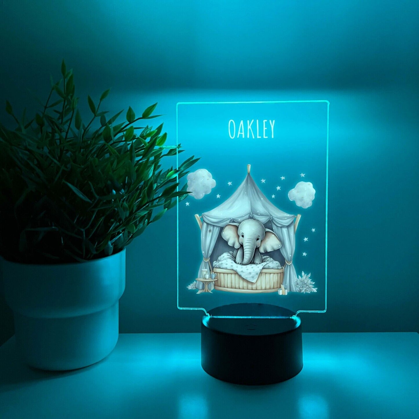 Personalized LED 16 Color Light Up Stand Baby Newborn Animal Nursery Gift