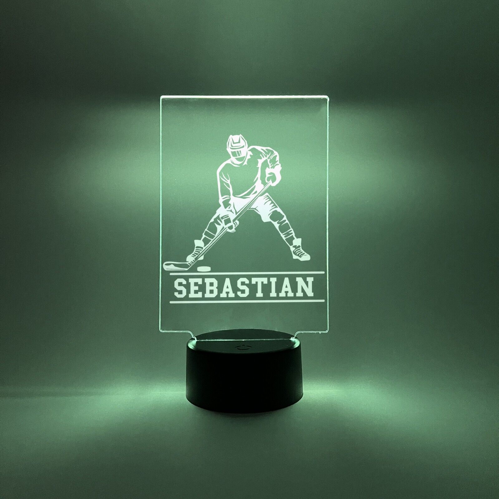 Personalized RGB 16 Color Light Up Desk Lamp Stand Hockey Athlete NHL