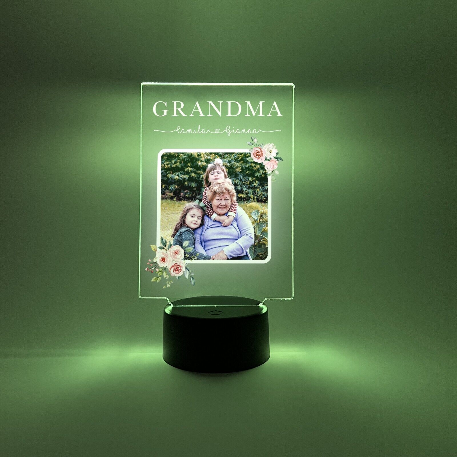 Personalized LED 16 Colors Light Up Flowers Grandma Mother's Day Home Desk Stand