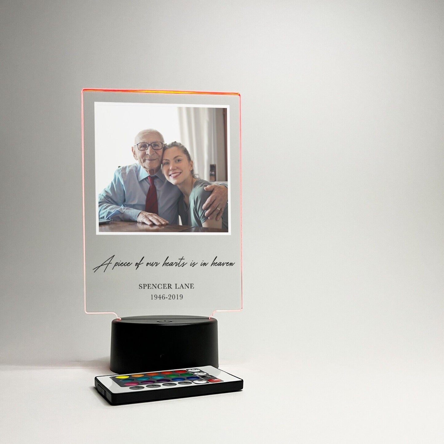 PERSONALIZED Grievance RGB In Loving Memory Light Up Custom Stand Sympathy Gift
