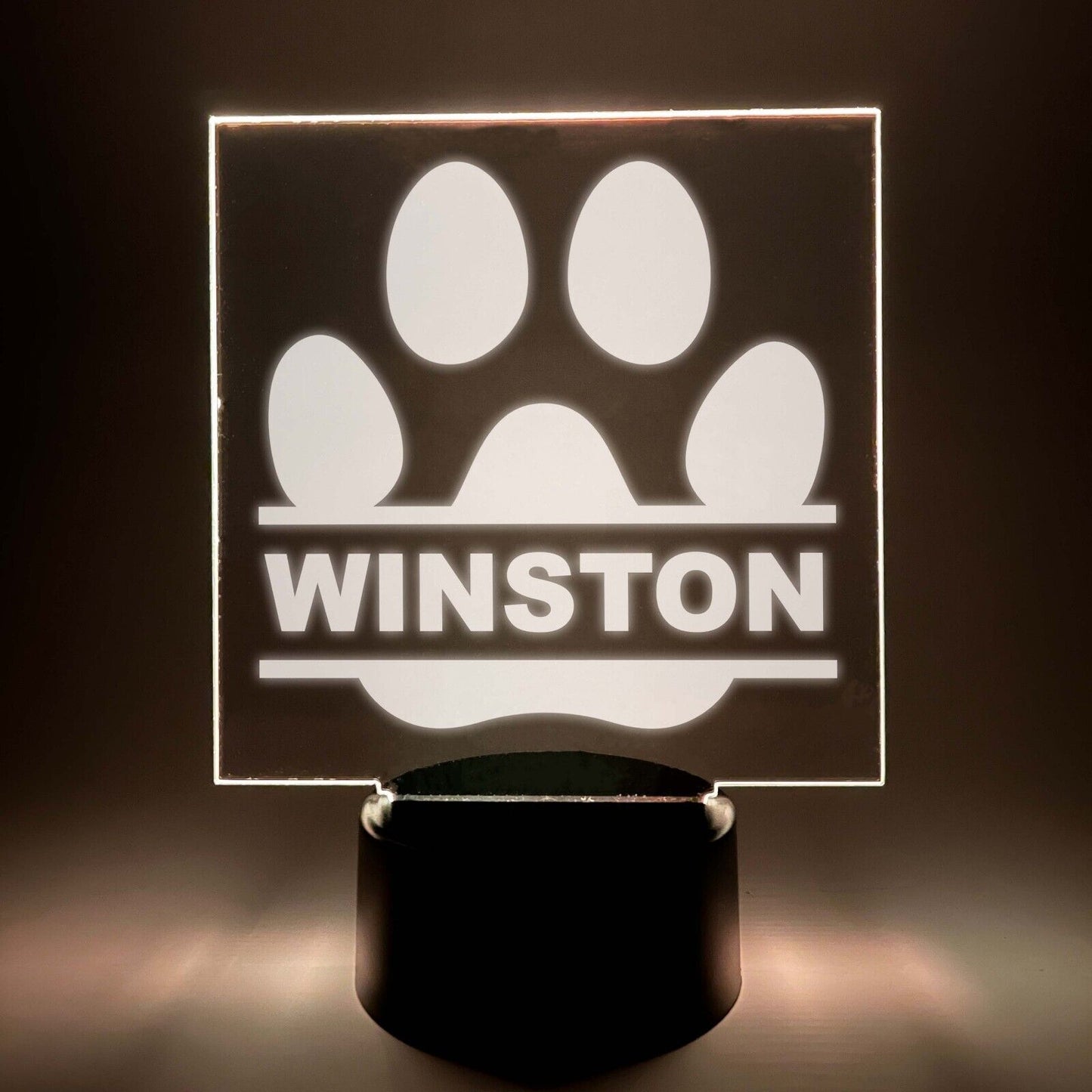 Personalized LED 16 Colors Light Up Stand Pet Puppy Dogs Paw Gift w/Remote