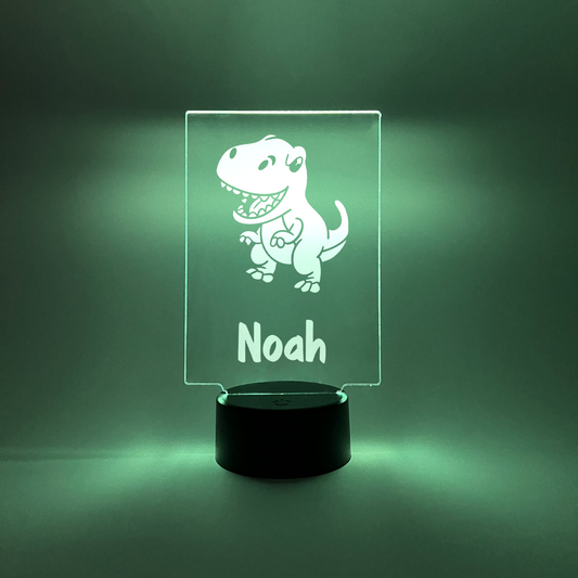 Personalized LED 16 Color Light Up Lamp Stand Boys Shark Animal