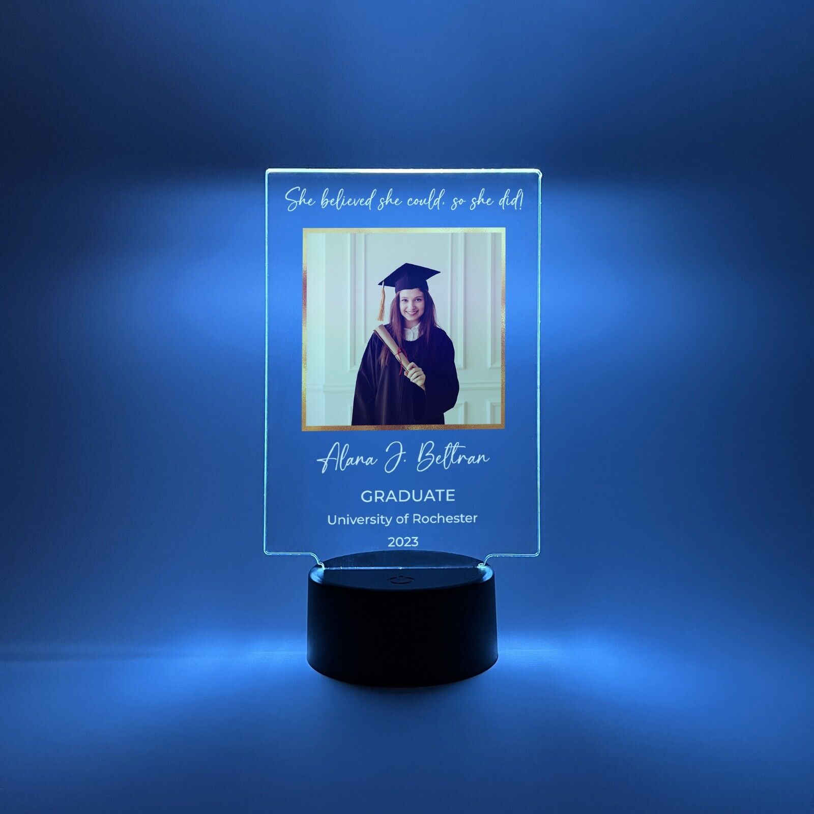 Custom Photo Graduation LED Light Up Lamp High School College Graduate Gift