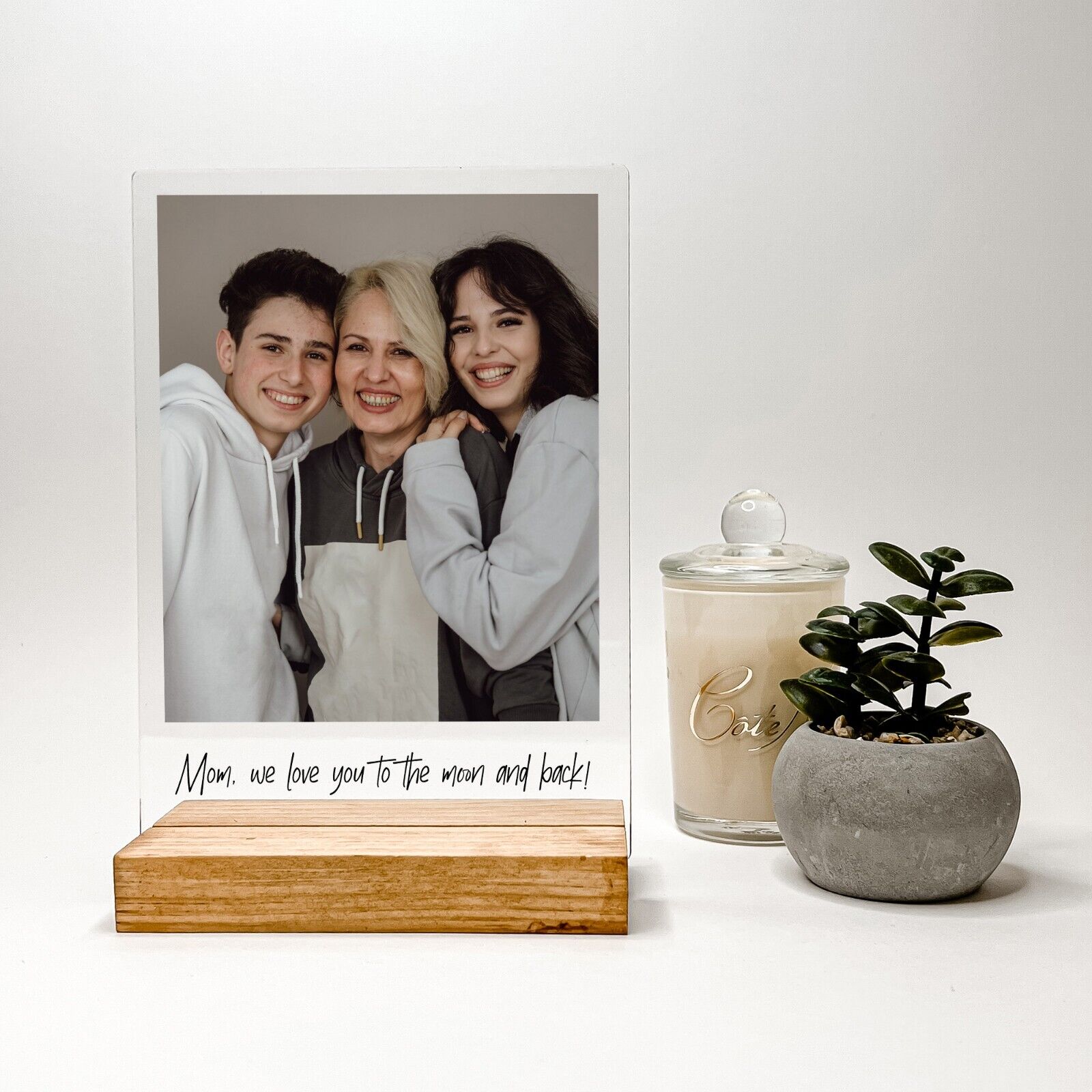 Personalized Mom Mother Grandma Family Celebration Photo Custom Wood Stand