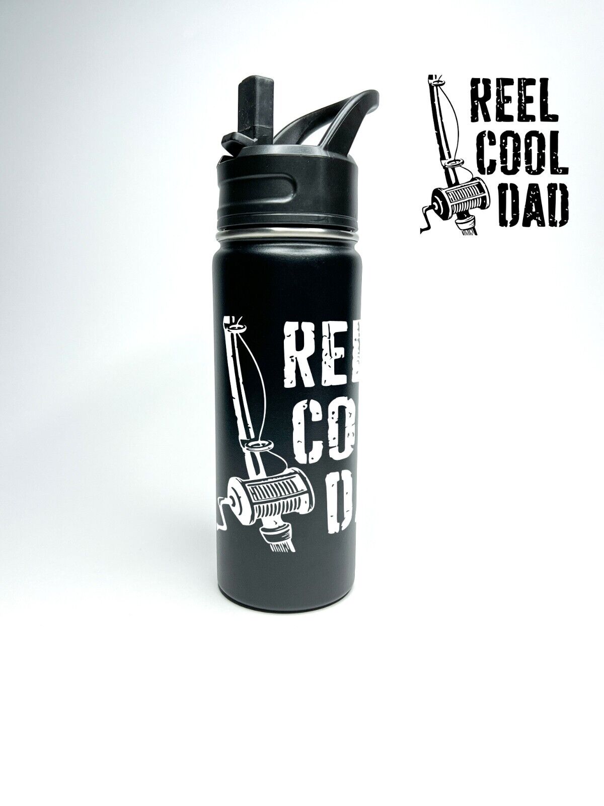 Personalized Insulated Stainless Steel Reel Cool Dad Fishing 18/32oz Bottle