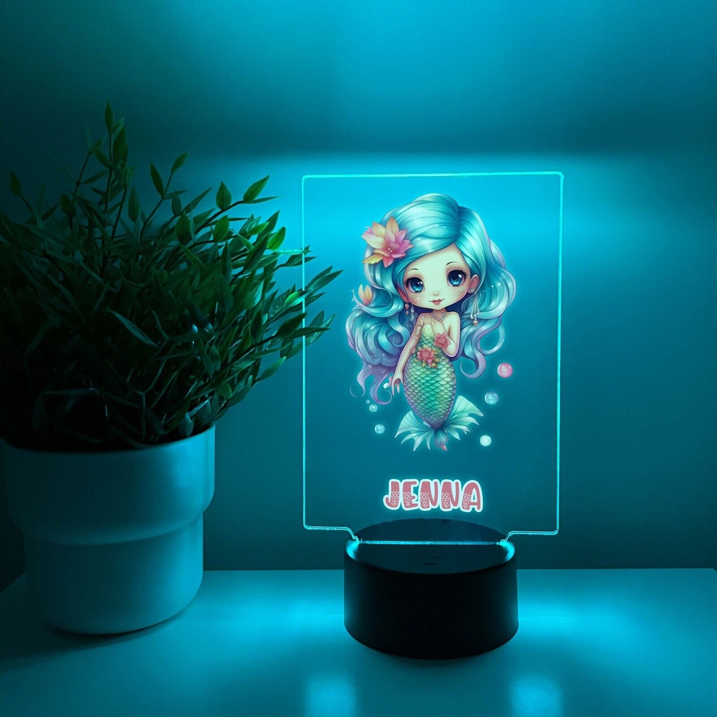 Personalized LED 16 Color Light Up Mermaid Magical Princess Girls Gift