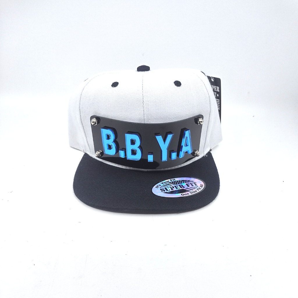 White and Black Custom Snapback Hat, Laser Cut Letters, Made to Order, Exclusive Creation