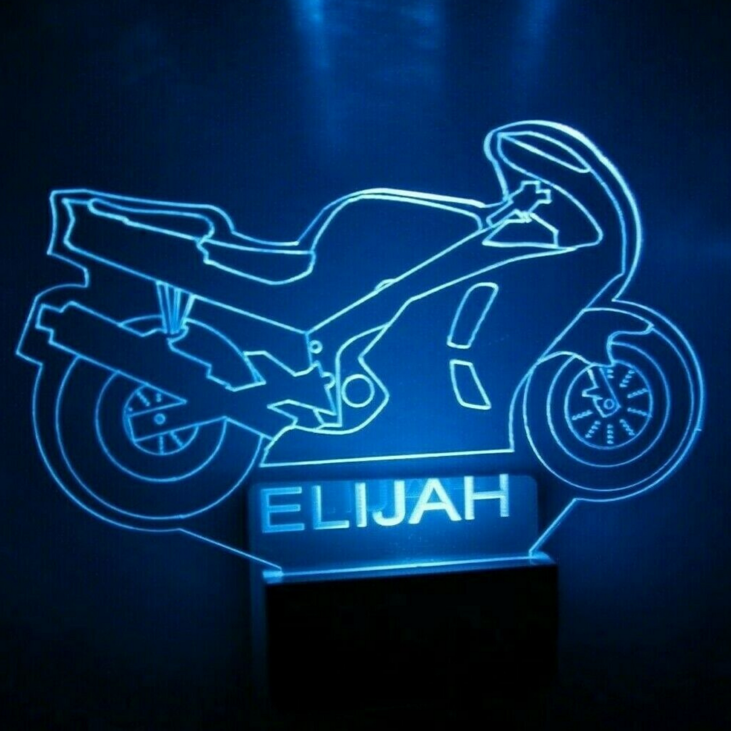 Motorcycle Night Light Multi Color Personalized LED Wall Plug-in, Cool-Touch Smart Dusk to Dawn Sensor Children's Bedroom Hallway Super Cool