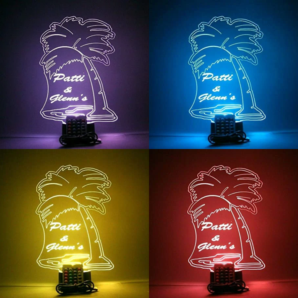 Palm Tree LED Tabletop Night Light Up Lamp, 16 Color options with Remote