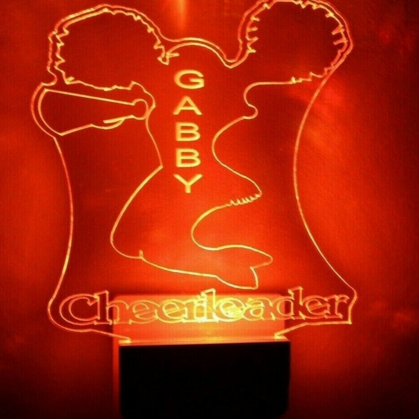 Cheerleader Night Light Multi Color Personalized LED Wall Plug-in Cool-Touch Smart Dusk to Dawn Sensor