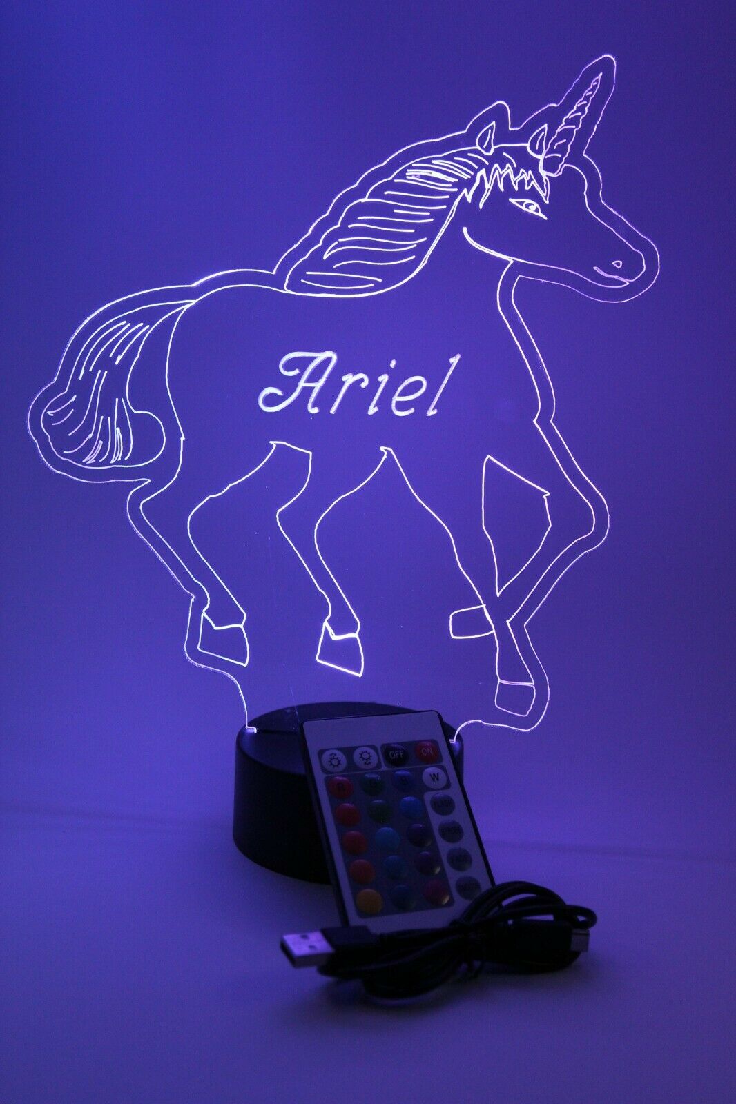Unicorn LED Tabletop Nightlight Up Lamp, 16 Color Changing Options with Remote