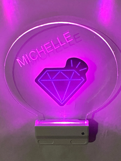 Diamond Night Light Multi Color Personalized LED Room Wall Plug-in Cool-Touch Smart Dusk to Dawn Sensor Bedroom Hallway Bathroom, Super Cool