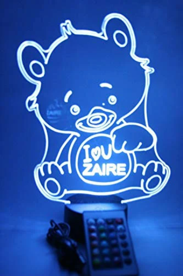 Teddy Bear LED Tabletop Night Light Up Lamp, 16 Color changing options with Remtoe