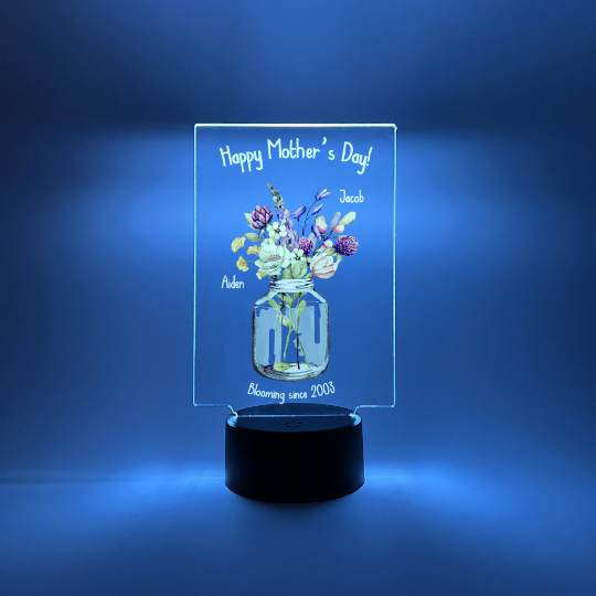 Flowers for Mom LED Tabletop Night Light Lamp, 16 Color Changing Options with Remote