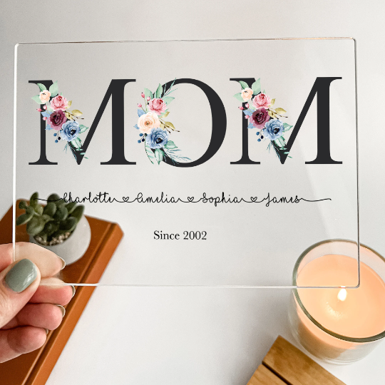 Custom Mothers Day Gift Photo with Wood Stand
