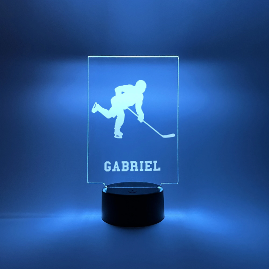 Hockey Night Light Up Table Desk Lamp LED Personalized Free Engraving