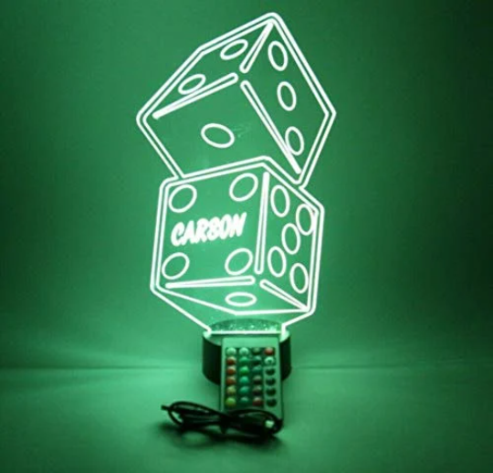 Dice LED Tabletop Nightlight Up Lamp, 16 Color Options with Remote