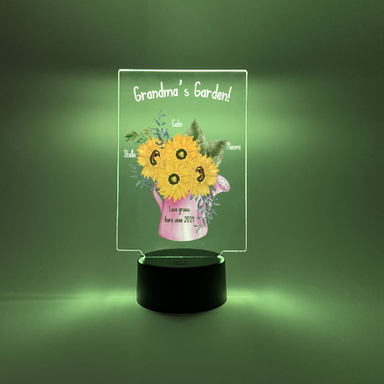 Grandmas Garden LED Tabletop Night Light Lamp, 16 Color Changing Options with Remote