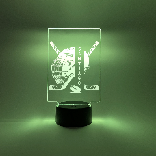 Hockey Night Light Up Table Desk Lamp LED Personalized Free Engraving