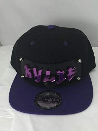 Black and Purple Custom Snapback Hat, Laser Cut Letters, Made to Order, Exclusive Creation