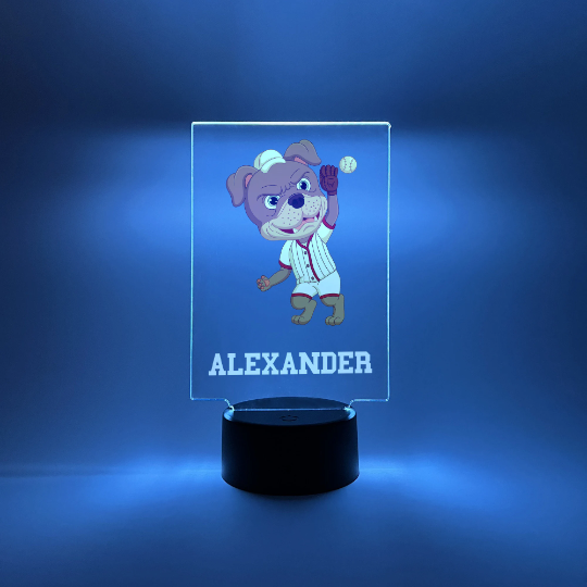 Personalized LED Animal Athlete Deign Table Top Lamp. 16 Color Changing Options with Remote