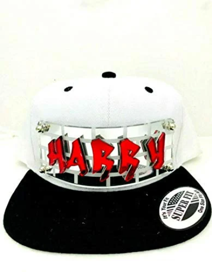 Custom White Hat Black Brim Snapback Hat, Laser Cut Letters