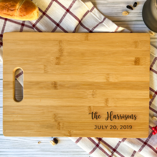 Large Personalized Custom Cutting Cheese Charcuterie Board 14"x10" Engraved Premium Wood