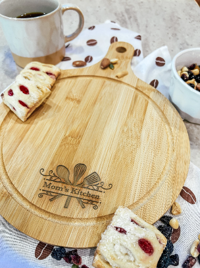 Large Charcuterie Board 13"x10" Round Premium Wood Engraved