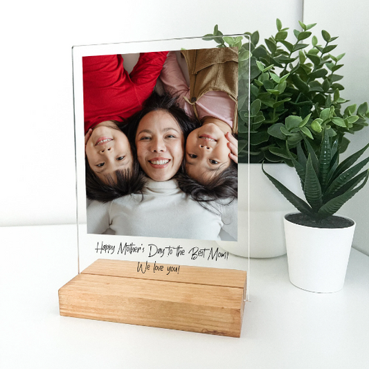 Dear Mom, Custom Photo & Note to Mom with Wood Stand