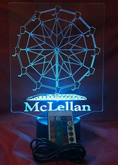 Ferris Wheel LED Night Light Up Lamp, 16 Color Changing options with Remote