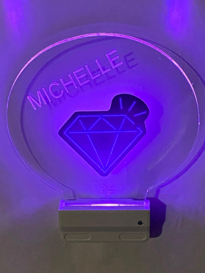 Diamond Night Light Multi Color Personalized LED Room Wall Plug-in Cool-Touch Smart Dusk to Dawn Sensor Bedroom Hallway Bathroom, Super Cool
