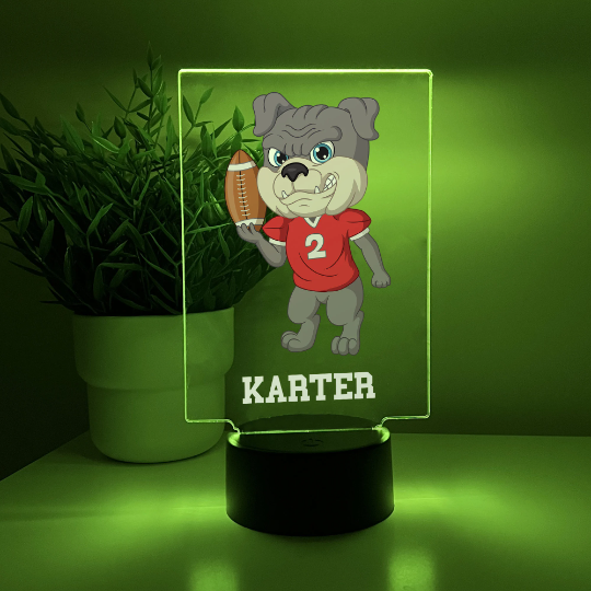 Personalized LED Animal Athlete Deign Table Top Lamp. 16 Color Changing Options with Remote
