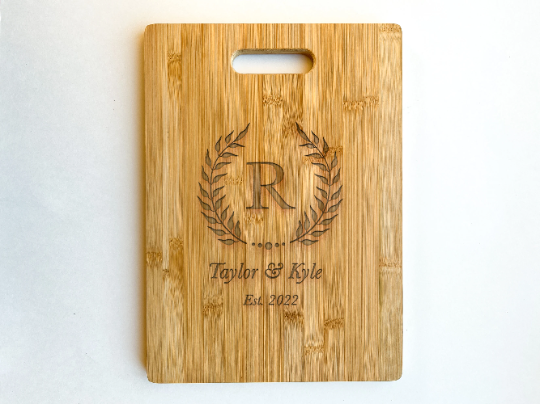 Large Personalized Custom Cutting Cheese Charcuterie Board 14"x10" Engraved Premium Wood
