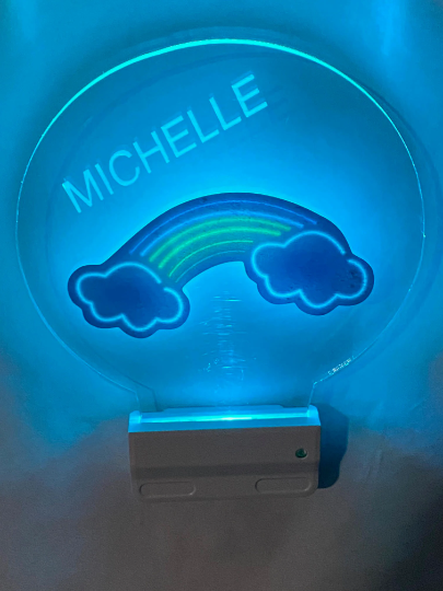Rainbow Neon Night Light Multi Color Personalized LED Room Wall Plug-in Cool-Touch Smart With Dusk to Dawn Sensor, Bedroom Hallway Bathroom