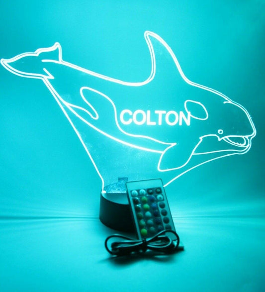 Giant Whale LED Tabletop Night Light Up Lamp, 16 Color options with Remote