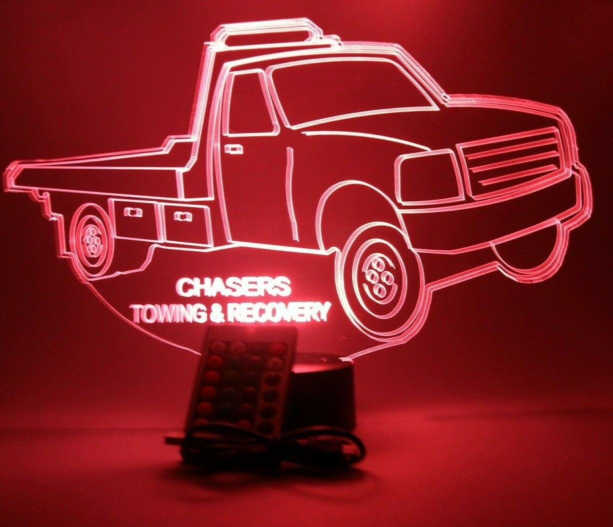 Flatbed Tow Truck LED Tabletop Night Light Up Lamp, 16 Color options with Remote