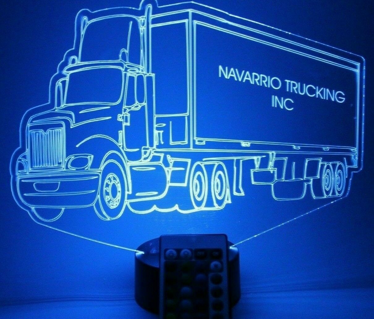 Tractor Trailer LED Tabletop Night Light Up Lamp, 16 Color options with Remote
